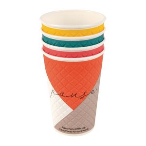 Huhtamaki Pause Disposable Coffee Cups Double Wall 455ml / 16oz (Pack of 620) - FB589  - 1