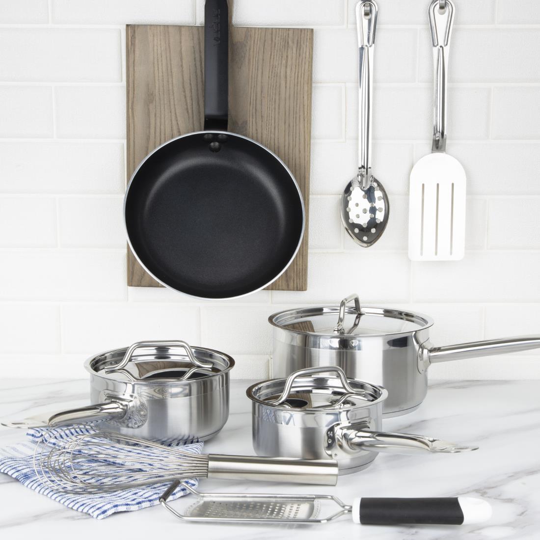 Nisbets Essentials Cook Like A Pro 4-Piece Saucepan and Frying Pan Set