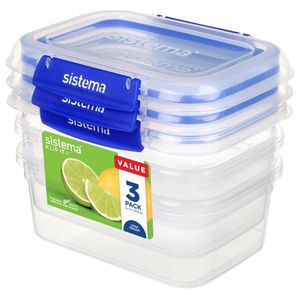 Sistema Klip It Plus Storage Containers 1Ltr (Pack of 3)