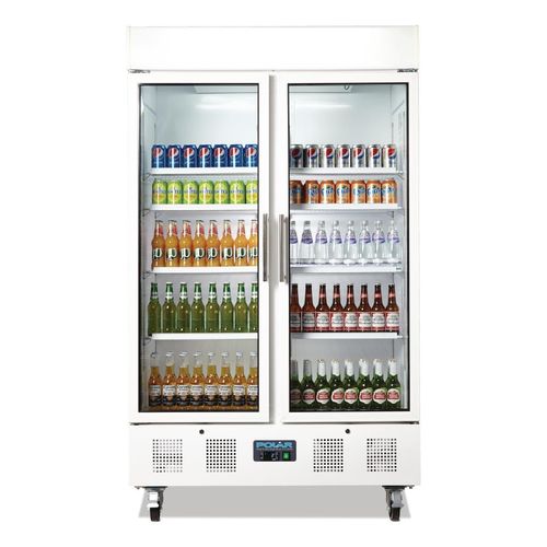 Polar G-Series Upright Double Door Display Fridge 944Ltr White