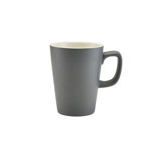 Genware Porcelain Matt Grey Latte Mug 34cl/12oz (Pack of 6) - 322135MG - 1