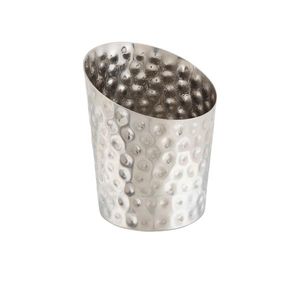 Hammered Stainless Steel Angled Cone 9.5 x 11.6cm (Dia x H) (Pack of 12) - SVHA10 - 1