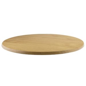 Werzalit Pre-drilled Round Table Top Oak Effect 700mm - CL043