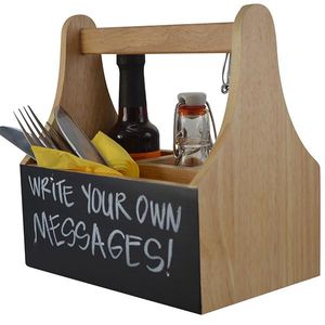 Naturals Caddy With Chalkboard-4 Compartments - RWCD4