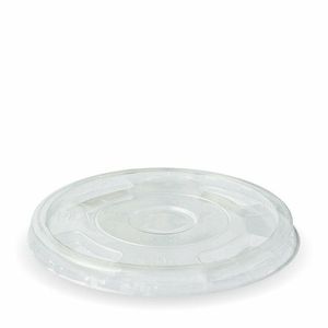 BioPak Clear PLA Lids To Fit 300-700ml BioCups | Half Moon-Slot (Case of 1000) - C-96F-UK - 1
