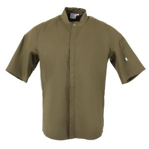 Southside Band Collar Chef Jacket Khaki Size S - BA001-S - 1