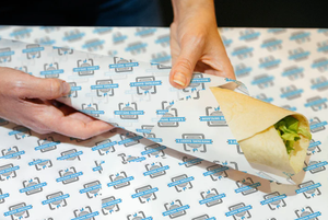 406 x 255mm Custom Printed Greaseproof / Branded Food Wraps - 1
