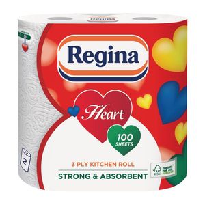 Regina Heart Kitchen Roll 3 Ply (Pack of 10x2 Rolls) - FU299 - 1