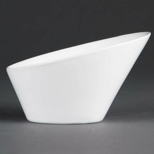 Olympia Whiteware Oval Sloping Bowls 154 x 133mm 335ml (Pack of 4) - CB079 - 3