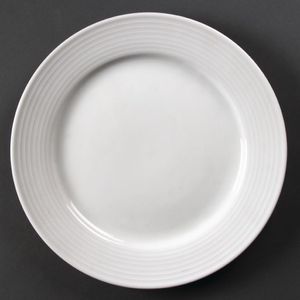 Olympia Linear Wide Rimmed Plates 250mm (Pack of 12) - U091 - 1