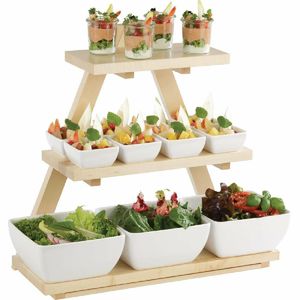 APS Triangle Wooden Buffet Stand Maple - GK817 - 1
