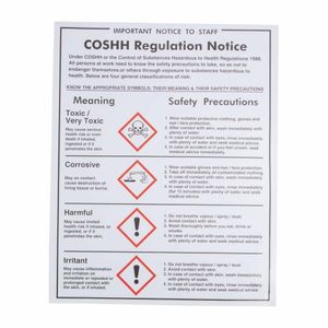 Vogue COSHH Regulations Sign - L903 - 1