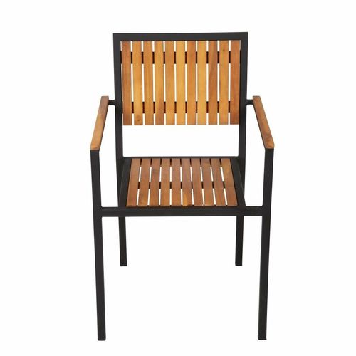 DS151 - Bolero Steel & Acacia ArmChair (Pack 4) - DS151 - 4