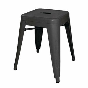 Bolero Bistro SteelÂ Low Stool Black (Pack Of 4) - DL880 - 1