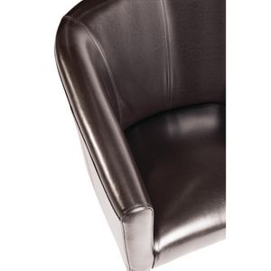 Bolero PU Leather Tub Armchair Dark Brown (Single) - CE593 - 3