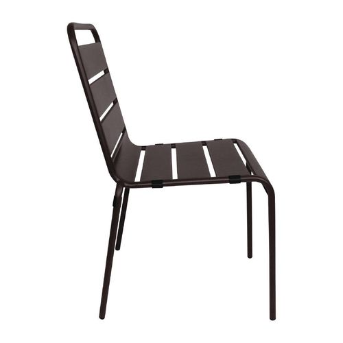 Bolero Black Slatted Steel Side Chairs (Pack of 4) - CS728 - 3