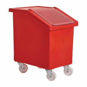 Mobile Ingredient Bin 90Ltr Red - W784 - 1