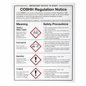 COSHH Regulations Sign - W396 - 1