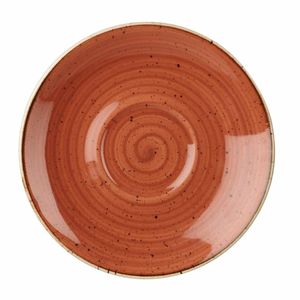Churchill Stonecast Round Cappuccino Saucers Spiced Orange 185mm (Pack of 12) - DK550 - 1
