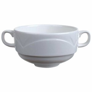 Steelite Bianco Handled Soup Cups 284ml (Pack of 36) - V8230 - 1