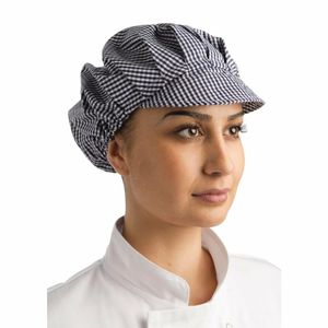 Whites Peaked Unisex Hat Blue and White Check - B257 - 1