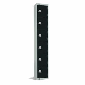 Elite Six Door Coin Return Locker Black - GR675-CN - 1