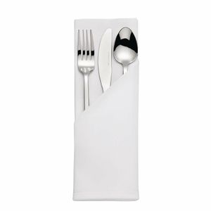 Satin Band Napkins Cotton White (Pack of 10) - HB559 - 1