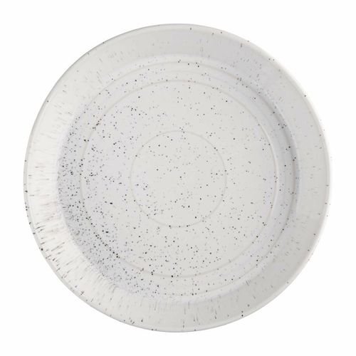 Olympia Cavolo Flat Round Bowls White Speckle 220mm (Pack of 4) - FD901 - 4