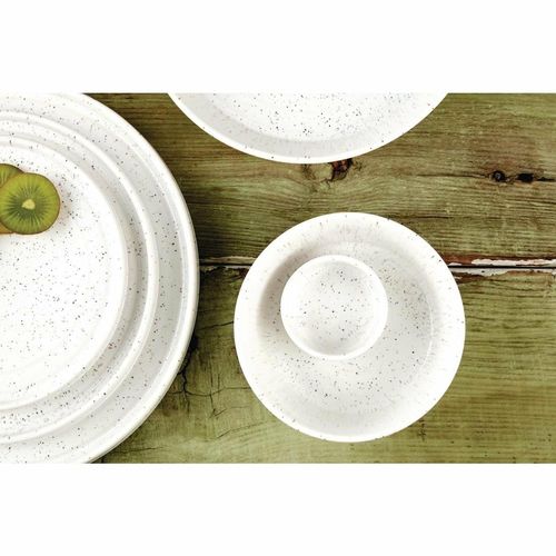 Olympia Cavolo Flat Round Plates White Speckle 180mm (Pack of 6) - FD902 - 5