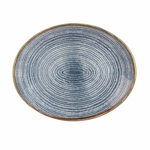 Churchill Studio Prints Homespun Oval Coupe Plates Slate Blue 317mm (Pack of 12) - DS527 - 1