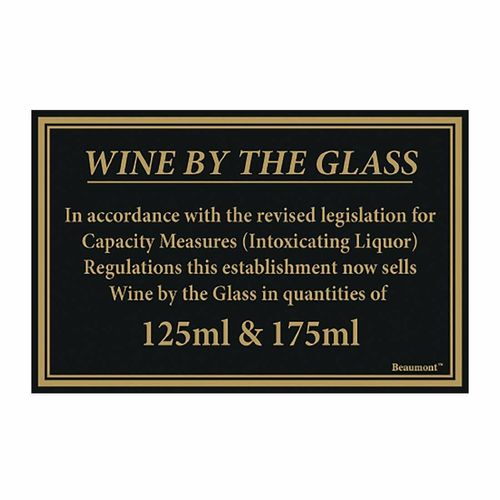 Beaumont 125ml & 175ml Wine Law Sign 170x110mm - CZ679 - 1