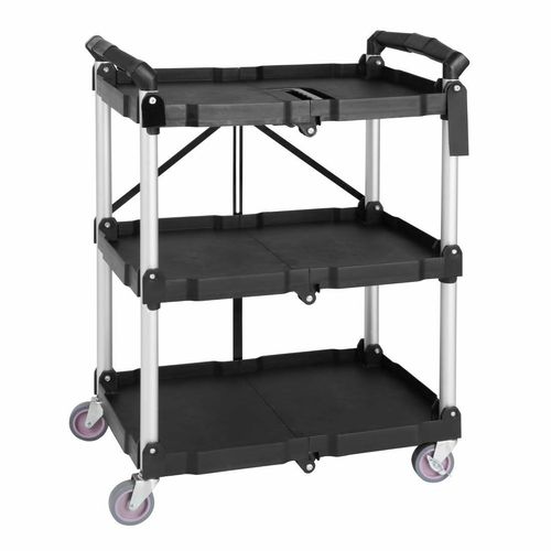 Vogue 3 Tier PP Folding Trolley Black Small - CK113 - 1