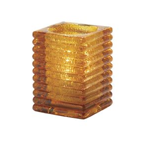 Hollowick Horizontal Rib Block Amber Jewel Glass Lamp 71mm x 105mm - VV4027 - 1