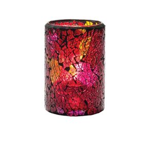 Hollowick Crackle Red & Gold Crackle Glass Cylinder Lamp 80mm x 144mm (Pack of 12) - VV4048 - 1