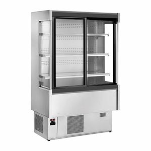 Zoin Silver Multideck Display Stainless Steel Finish with Sliding Doors 1000mm - UA056-100 - 1