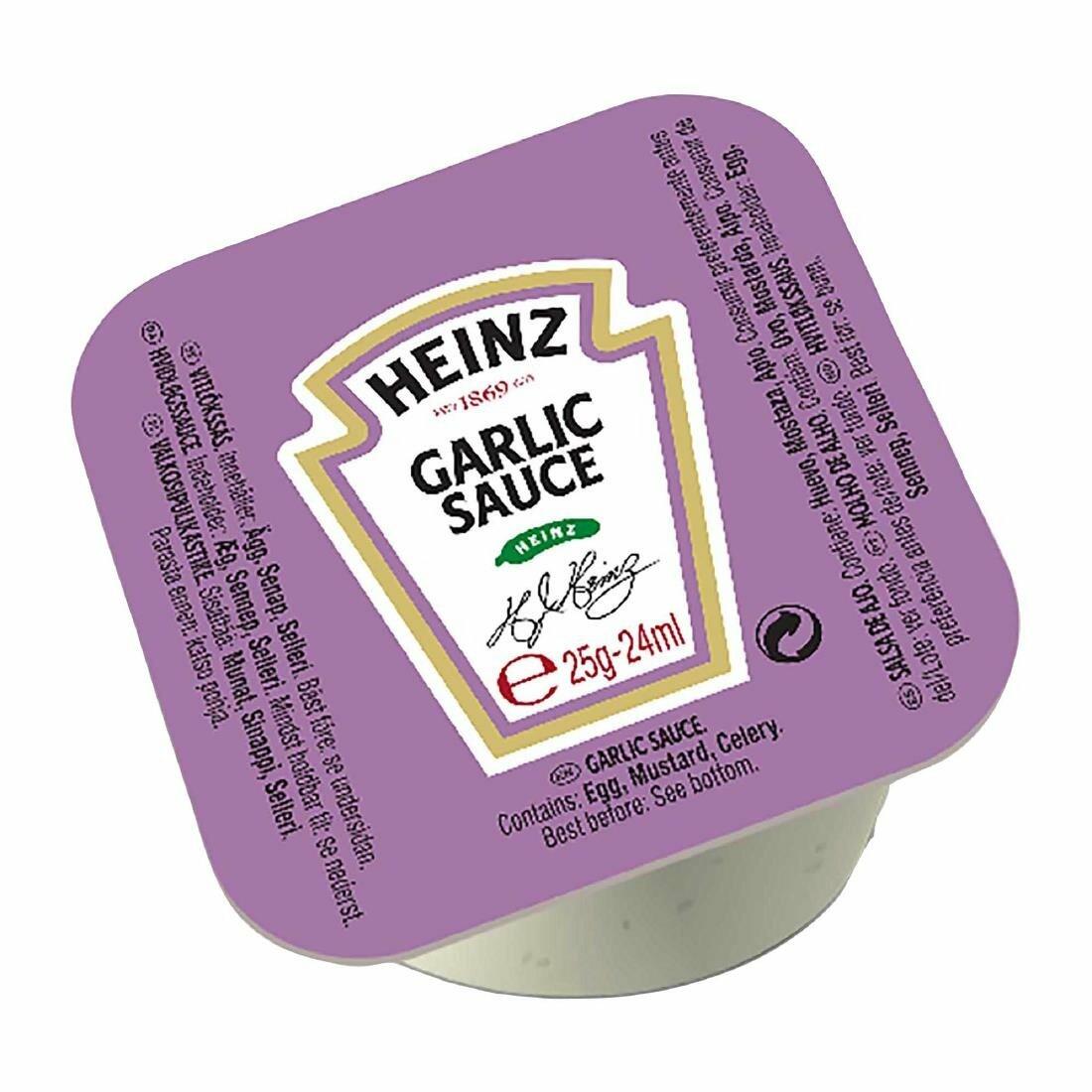 Heinz Garlic Sauce Dip Pots 25ml 100 Pack HT400 Go For Green New Heinz Garlic Sauce Dip Pots 25ml 100 Pack HT400 Go For Green New