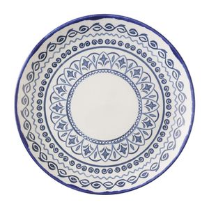 Dudson Harvest Moresque Coupe Plates Blue 222mm (Pack of 12) - HX223 - 1