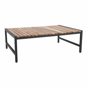 Bolero Steel and Acacia Low Coffee Table 1200x800mm - DK903 - 1
