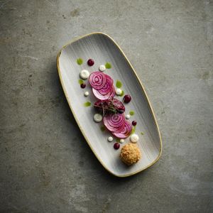 Churchill Stonecast Raw Grey Oblong Chefs Plates 180 x 100mm (Pack of 12) - HX050 - 3