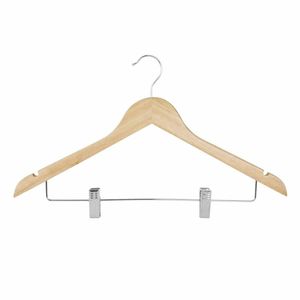 Bolero Wooden Hanger with Anti-Slip Clips (Pack of 10) - FU396 - 1