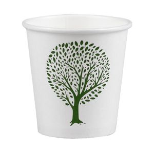 Vegware Green Tree White Hot Cups 4oz 62-Series (Pack of 1000) - HX488 - 1