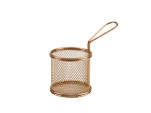 Copper Serving Fry Basket Round 9.3 x 9cm (Pack of 6) - 1
