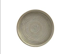 Terra Porcelain Matt Grey Low Presentation Plate 25cm (Pack of 6) - 1