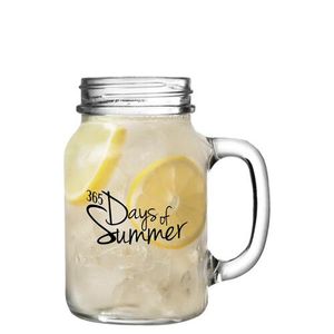 Custom Branded Glass Mason Jar With Handle (568ml/20oz) - 1