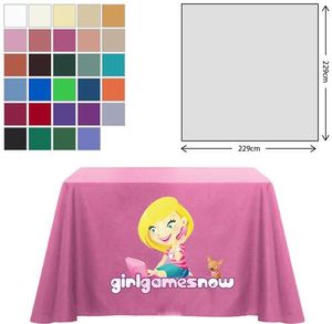 Custom Branded Premium Fabric Tablecloth - Square - 229x229cm (3ft Table - Full Drop - 1