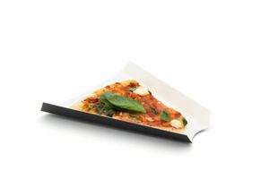 1/8 Black Pizza Slice Tray (Case of 1000) - 1