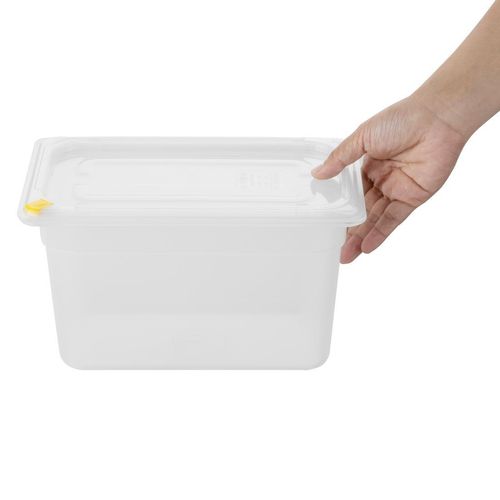 Hygiplas Click PP GN Container 1/4 with Lid & 7 Colour Clips 150mm 3.7Ltr (4 Pack) - FZ096 - 4