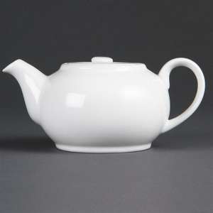 SA321 - Bulk Buy Pack of 12 Olympia Whiteware Teapots 426ml - Case 12 - SA321