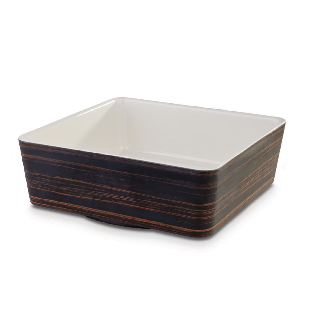 APS+ Melamine Square Bowl Oak and Cream 4 Ltr - Each - CW692 - 1