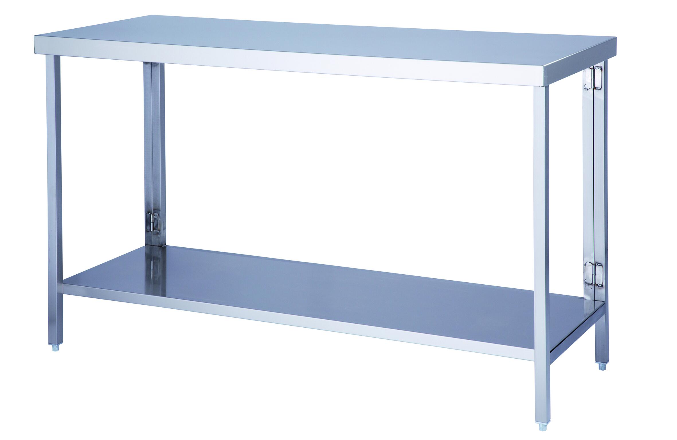 Parrys Table Parry Stainless Steel Flatpack Table With One Undershelf - FTAB18700 ...
